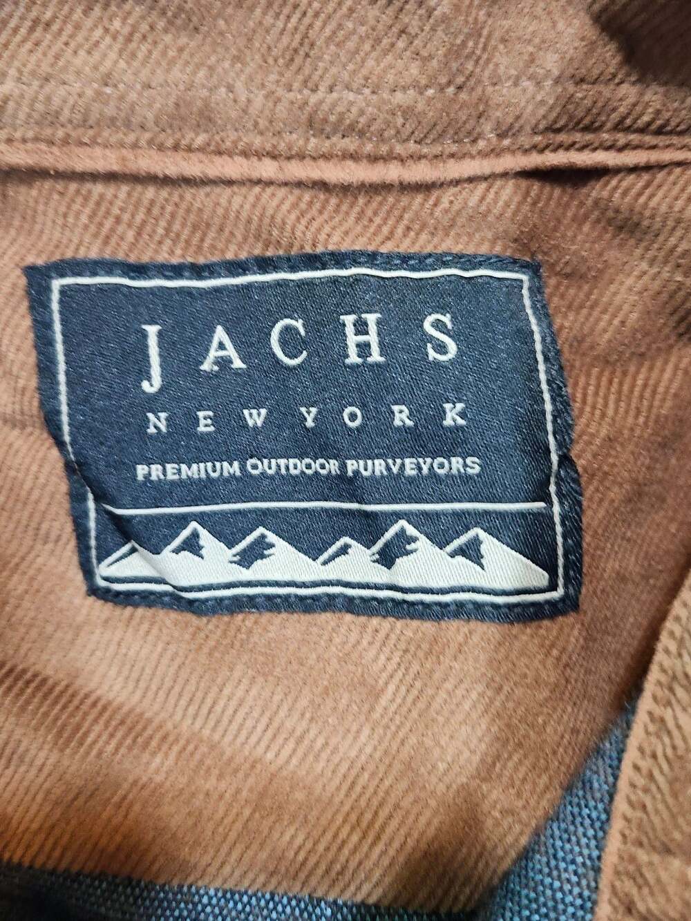 Jachs NY Blue/Brown Herringbone Flannel Button Up Shirt Jacket Size Large - Picture 3 of 5